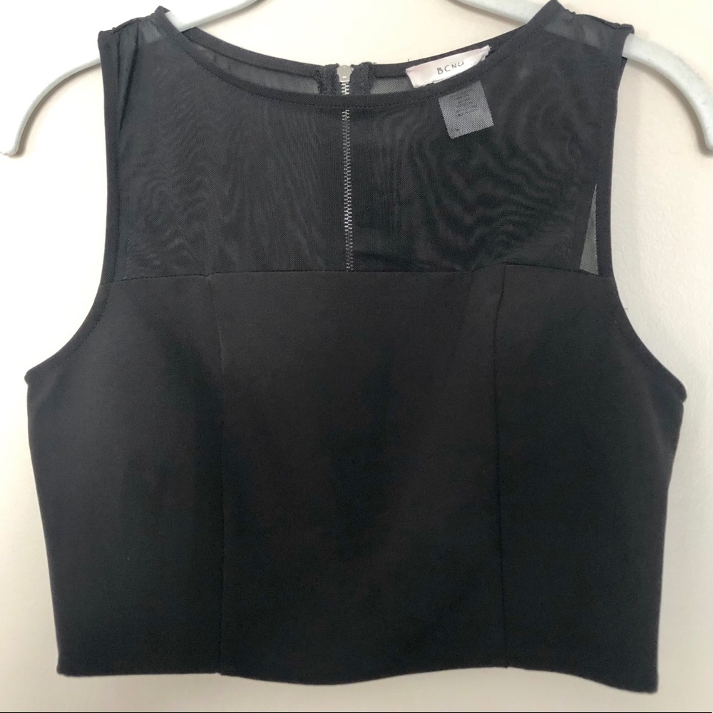 Mesh Black Crop Top